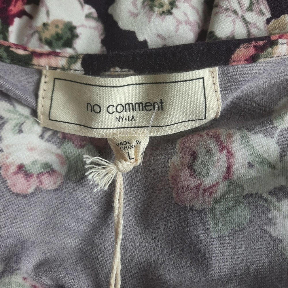 No Comment Bell Sleeve Dress Womens Large Floral - Picture 6 of 8